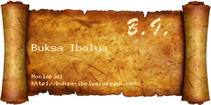 Buksa Ibolya névjegykártya